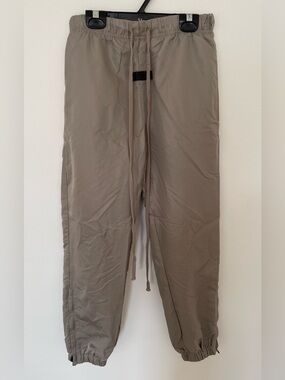 Essentials Taupe Track Joggers with Drawstring
